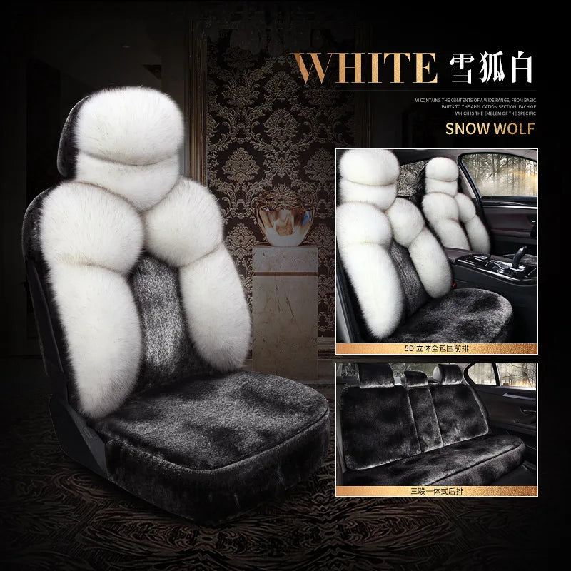 1PC Warm Plush Car Seat Covers Universal Long Wool Fur Car Front Seat Protect Cushion Mat for Auto Accessories Car Seat