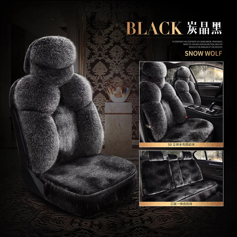 1PC Warm Plush Car Seat Covers Universal Long Wool Fur Car Front Seat Protect Cushion Mat for Auto Accessories Car Seat