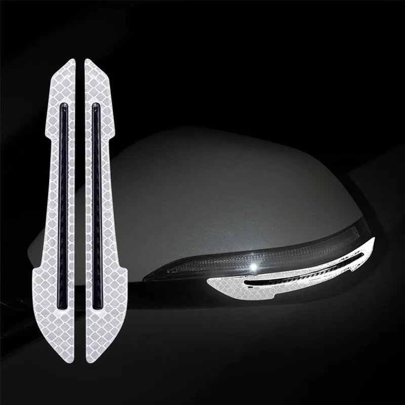 Car Wheel Hub Reflective Stripes Door Handle Safety Warning Sticker Car Rear Warning Tape Automobile Sticker Exterior Accessorie