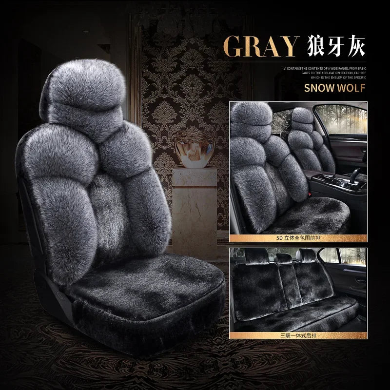 1PC Warm Plush Car Seat Covers Universal Long Wool Fur Car Front Seat Protect Cushion Mat for Auto Accessories Car Seat