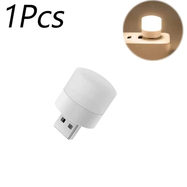 10/1PCS USB Night Light Mini LED Night Light USB Plug Lamp Power Bank Charging USB Book Lights Round Reading Eye Protection Lamp
