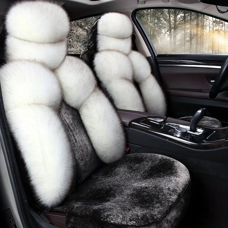 1PC Warm Plush Car Seat Covers Universal Long Wool Fur Car Front Seat Protect Cushion Mat for Auto Accessories Car Seat