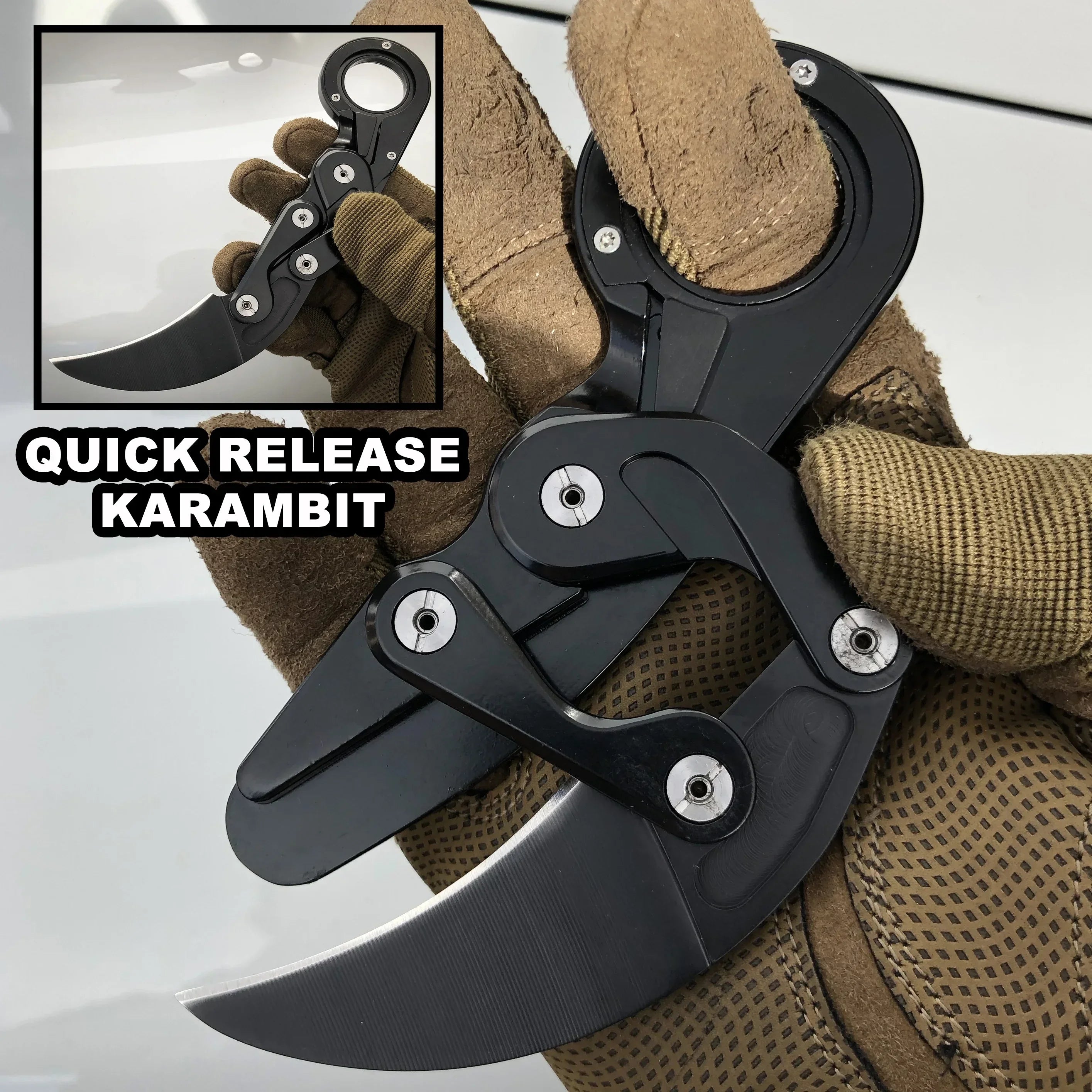 All-steel Claw Mechanical Knives Tactical Multifunction Outdoor Self Defense EDC Tool Gadget Gift for Men, Black/Silver