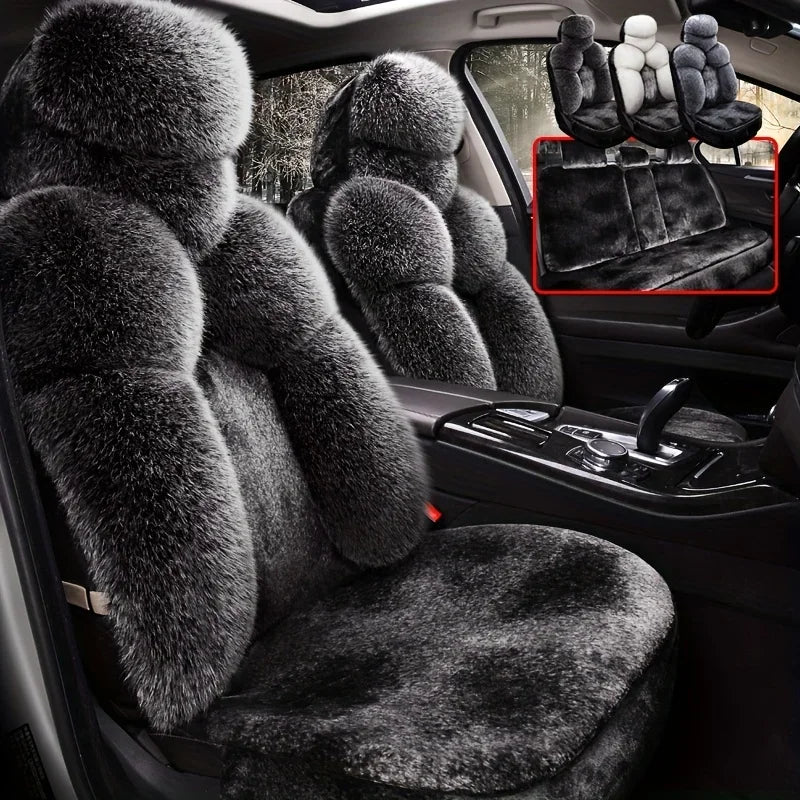 1PC Warm Plush Car Seat Covers Universal Long Wool Fur Car Front Seat Protect Cushion Mat for Auto Accessories Car Seat