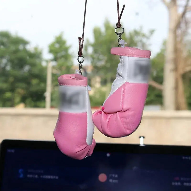 Christmas Boxing Glove Pendant - Mini Car Mirror Hanging Decorations, Festive Rearview Mirror Ornaments for Auto Interiors