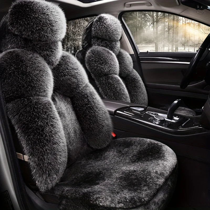 1PC Warm Plush Car Seat Covers Universal Long Wool Fur Car Front Seat Protect Cushion Mat for Auto Accessories Car Seat