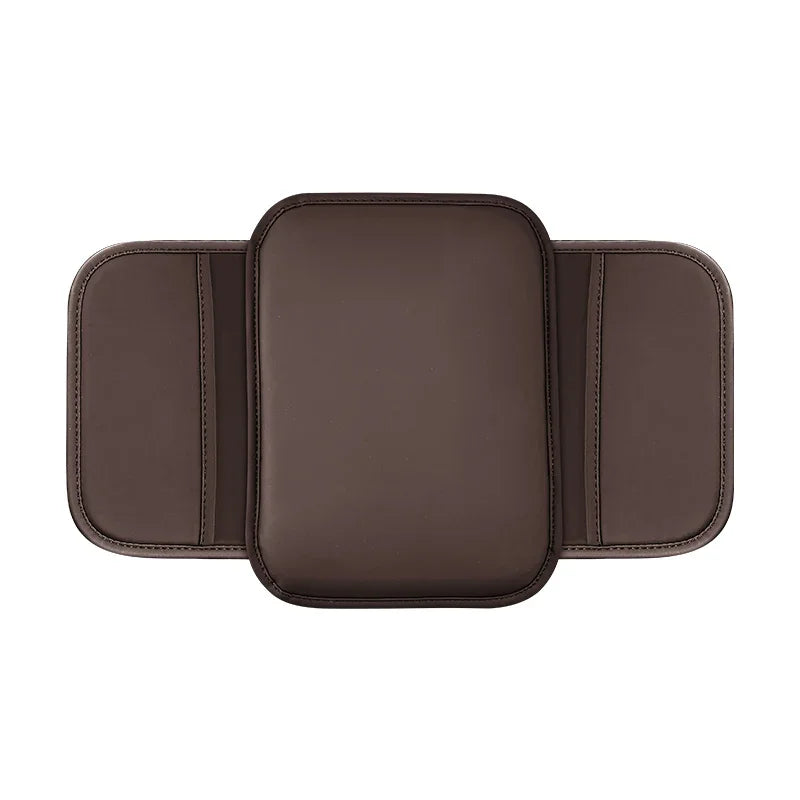 Car Center Console Protector Cover Upgraded Armrest Box Cushion Arm Rest Mat with Side Storage Pocket PU Leather Car Accessories