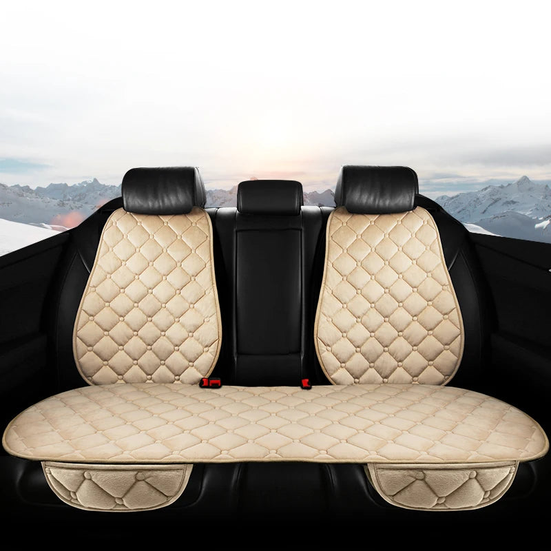 Car Seat Cover Protector Universal Winter Warm Auto Seat Cushion Rear Seat Cushion Protection Covers Back Cushion Three Piece